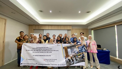 Training Internal Audit SMT ISO 9001:2015, ISO 14001:2015, ISO 45001:2018 & ISO 37001:2016 PT PUPUK INDONESIA UTILITAS