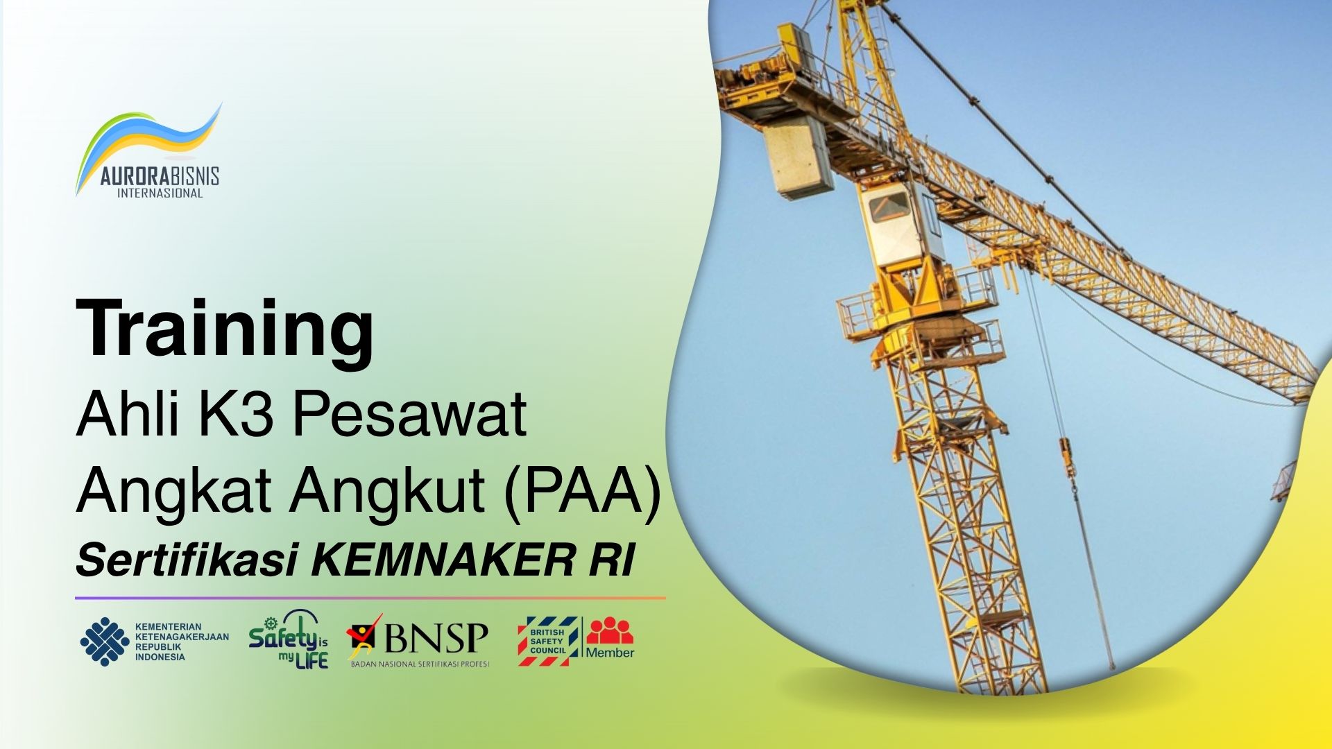 Training Ahli Pesawat Angkat Angkut Sertifikasi KEMNAKER RI