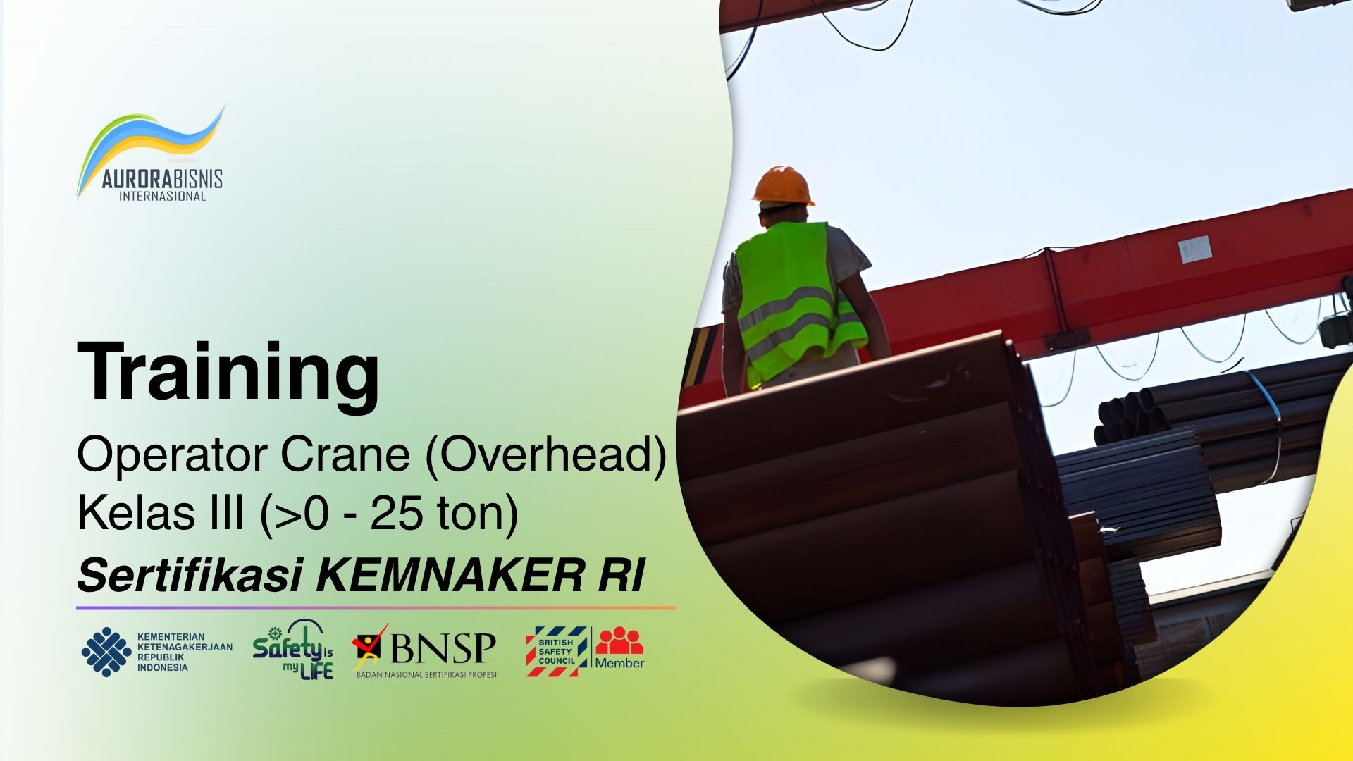 Training Operator Crane Kelas III Sertifikasi KEMNAKER RI