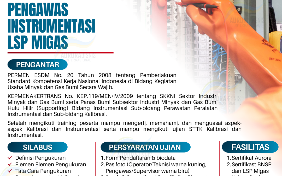 Training Sertifikasi Pengawas Instrumentasi LSP Migas – BNSP
