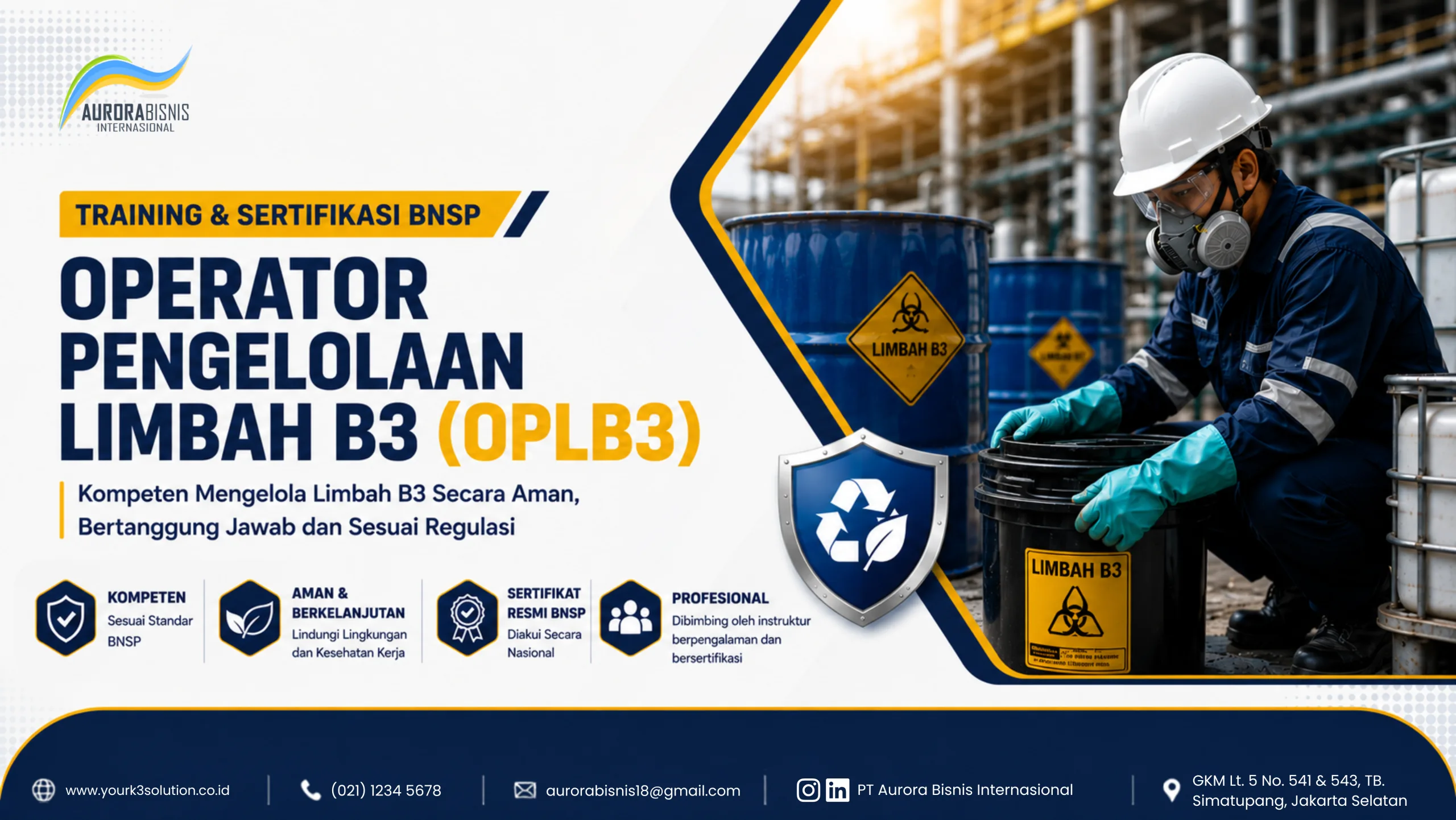 Training Operator Pengelolaan Limbah B3 (OPLB3) Sertifikasi BNSP Training Operator Pengelolaan Limbah B3 (OPLB3) Sertifikasi BNSP