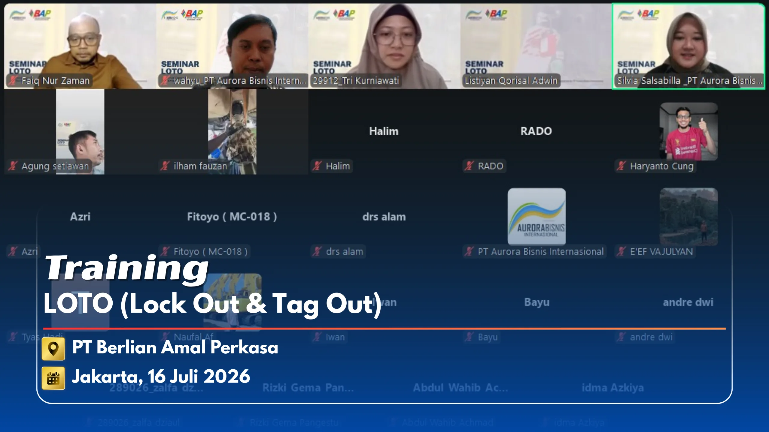 Training LOTO PT Berlian Amal Perkasa