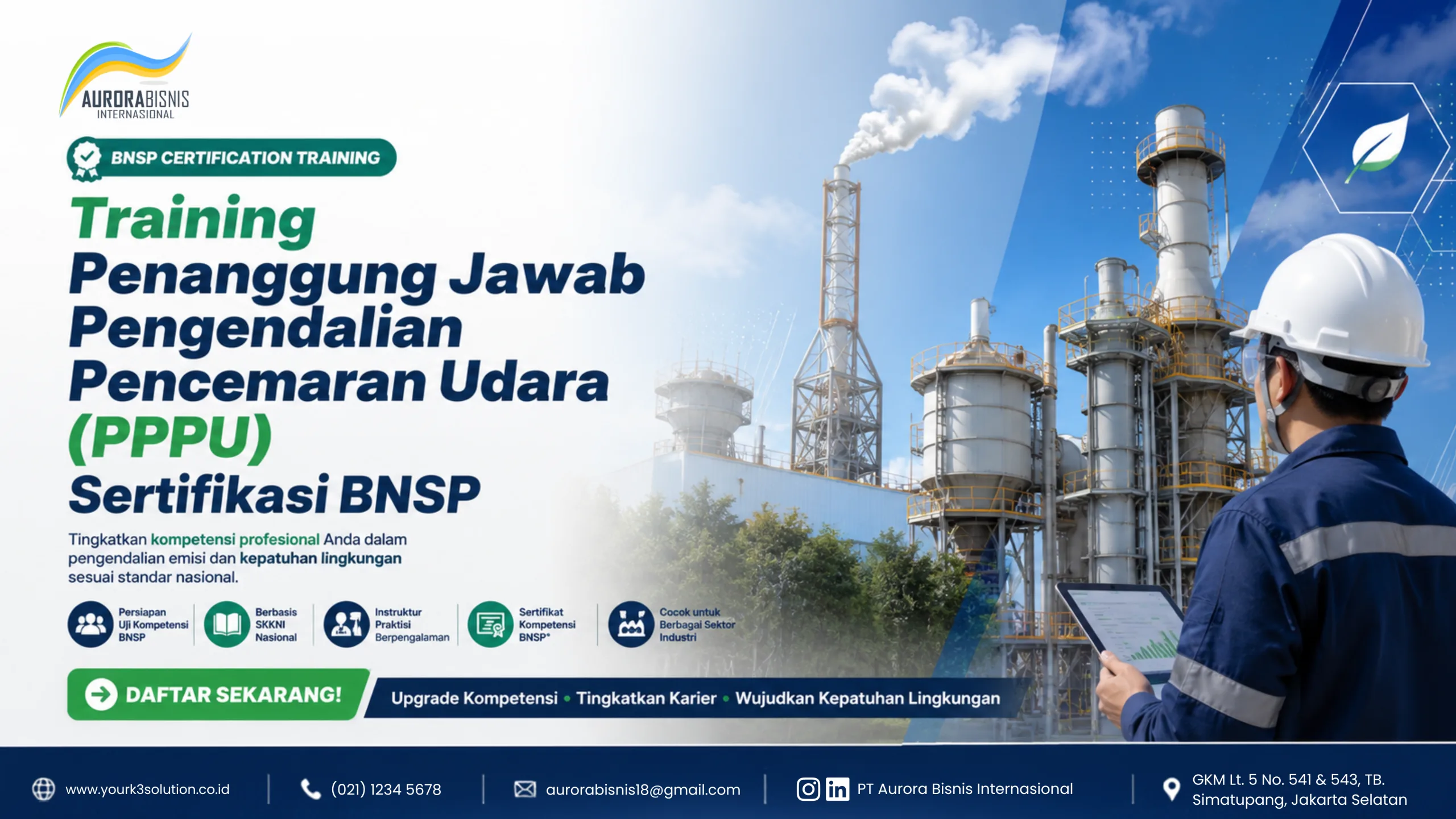 Training Penanggung Jawab Pengendalian Pencemaran Udara (PPPU) Sertifikasi BNSP
