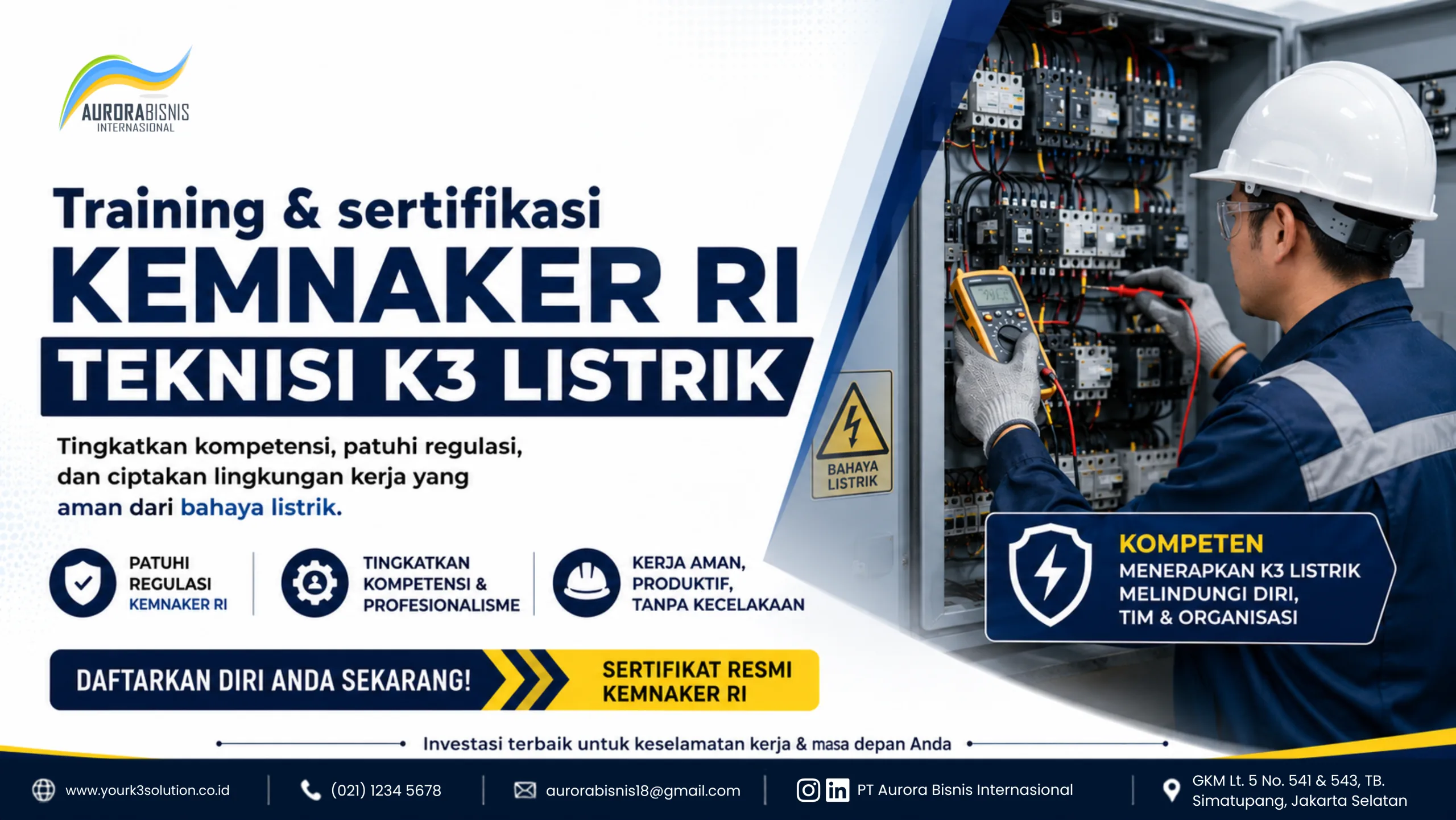 Training & Sertifikasi KEMNAER Teknisi K3 Listrik