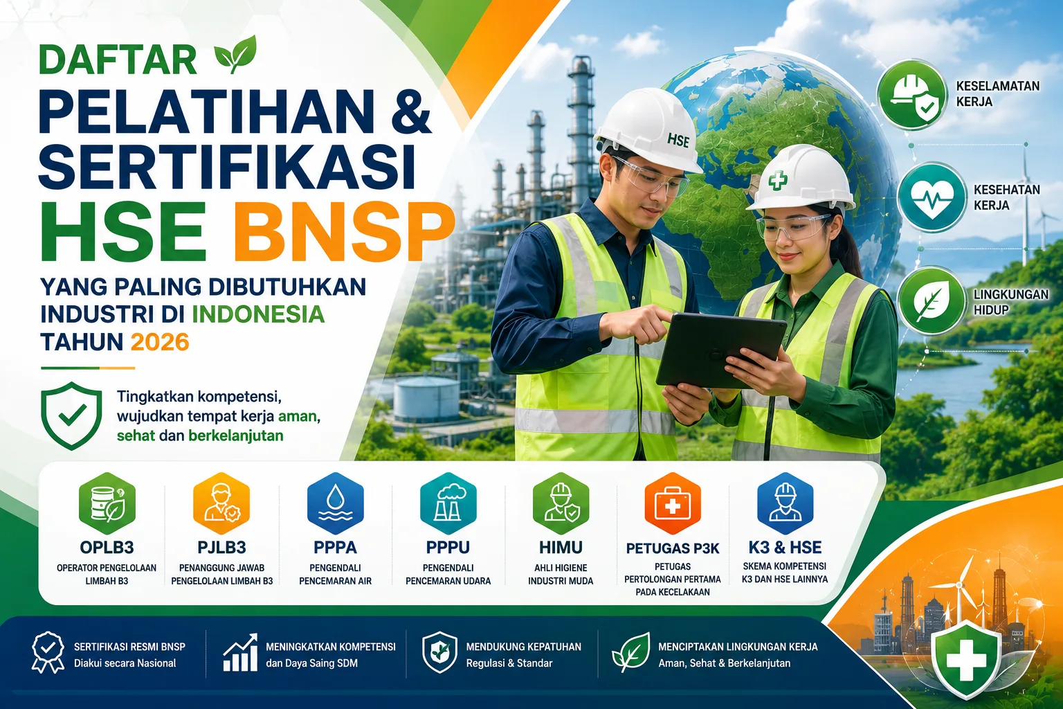 training HSE atau K3 dan Lingkungan sertifikasi BNSP paling dibutuhkan industri